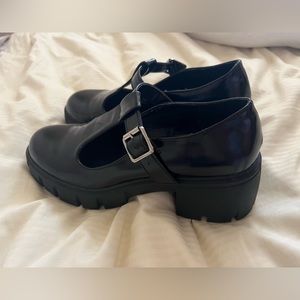 Black Platform Mary Janes